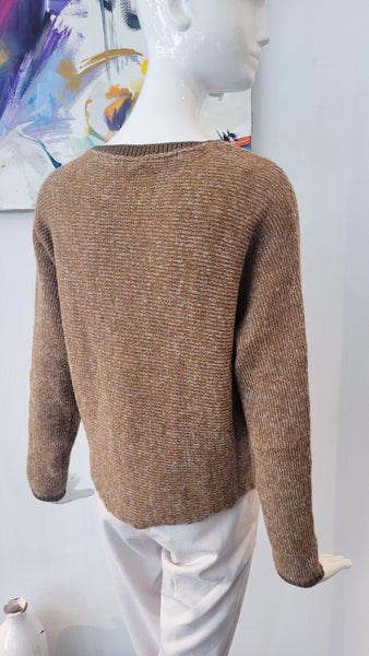 Pulli leicht, kastig (tabak melliert)