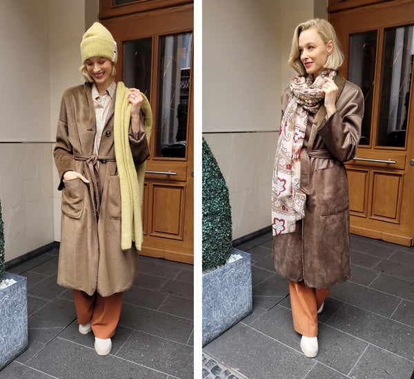 Mantel, wendbar, fake fur