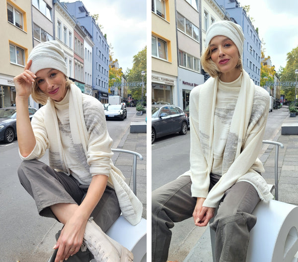 Pulli Intarsien (creme mit grau)