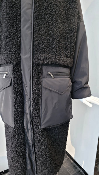 Parka Patchwork overs. (schw.)