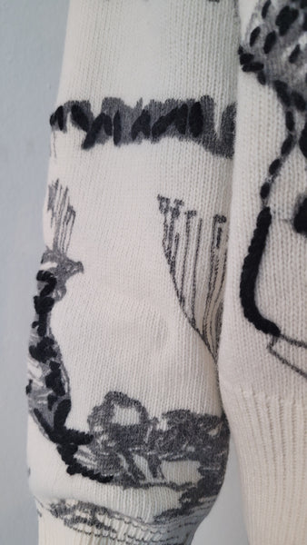 Pulli mit Print u. Stickerei