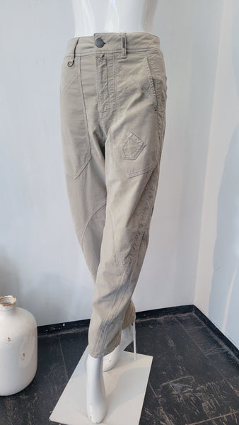 Hose raffin. Schnitt, Velvet (beige)