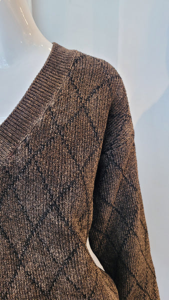 Pulli Diamant mit Lurex (braun)