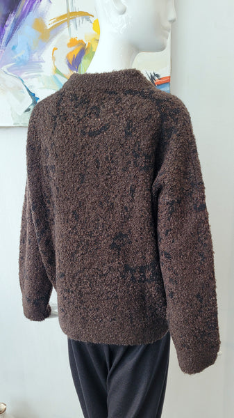 Pulli Intarsien mit Lurex (braun/Kupfer)