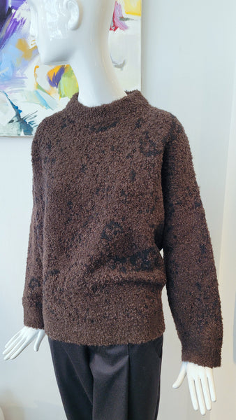 Pulli Intarsien mit Lurex (braun/Kupfer)