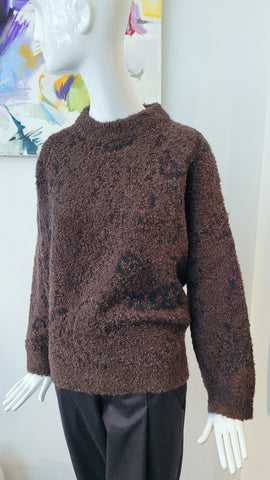 Pulli Intarsien mit Lurex (braun/Kupfer)