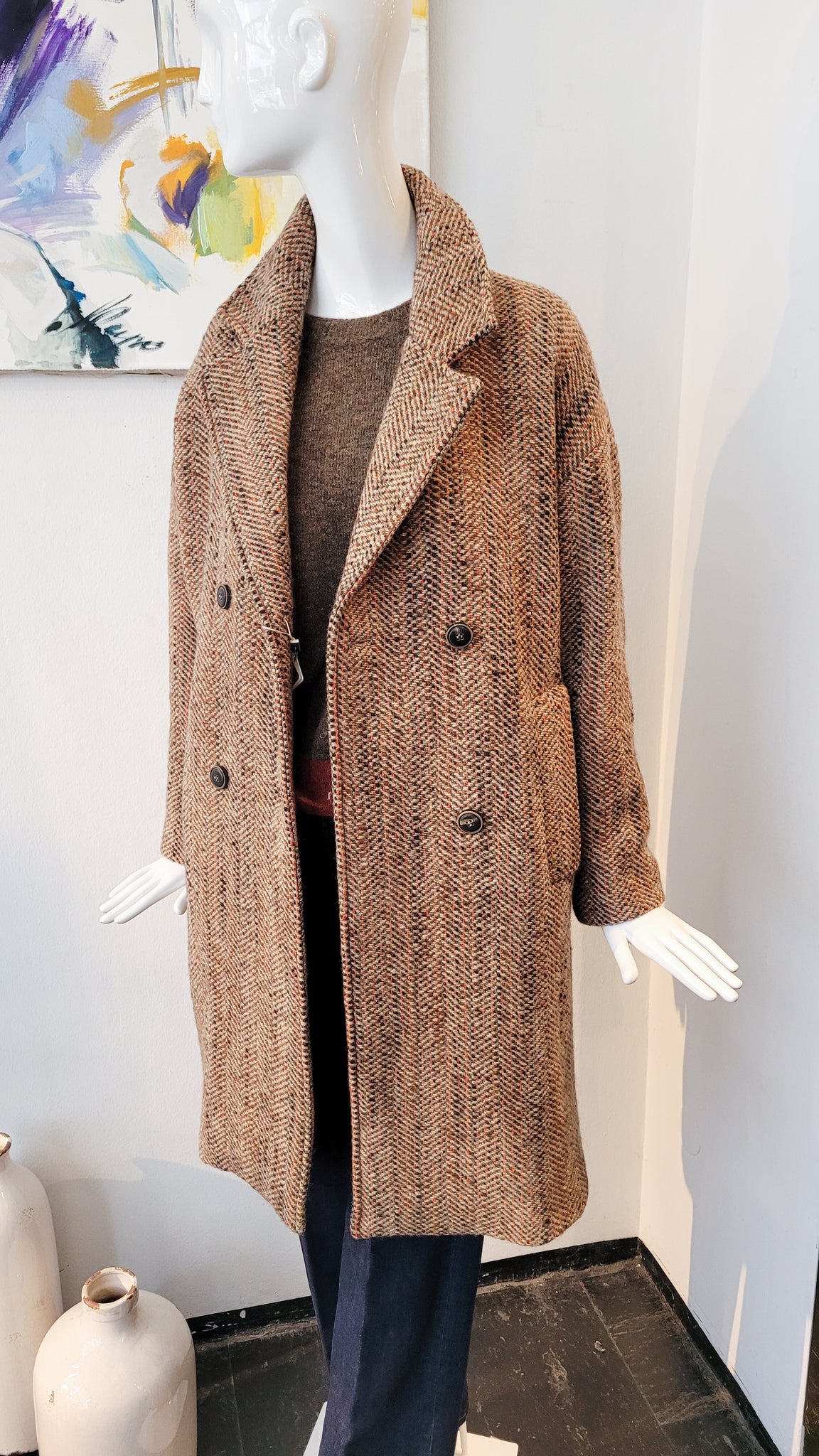 Mantel Fischgrätmuster (Multicol.)