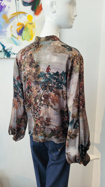 Seidenbluse m.weiten Ärmel