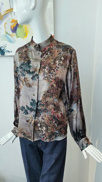 Seidenbluse m.weiten Ärmel