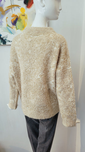 Pulli Intarsien mit Lurex (beige)