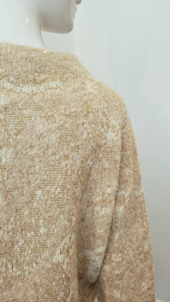 Pulli Intarsien mit Lurex (beige)