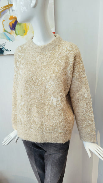 Pulli Intarsien mit Lurex (beige)