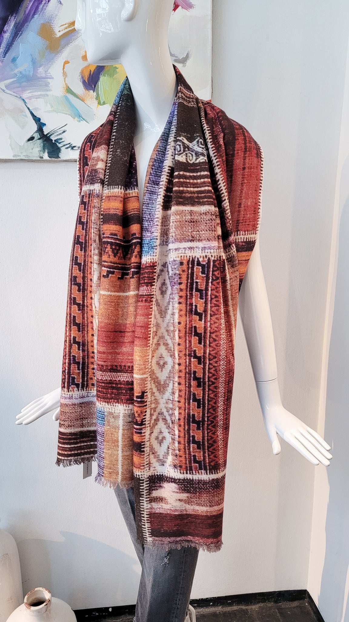 Kaschmirschal m. Print