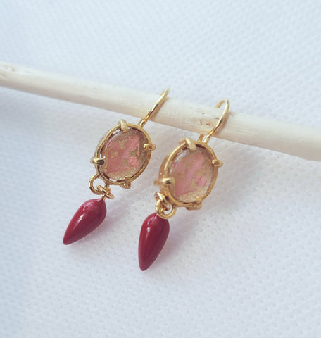 Ohrringe mit rot