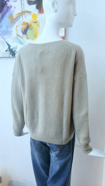 Pulli in Kaschmir/Seide (salbeigrün)