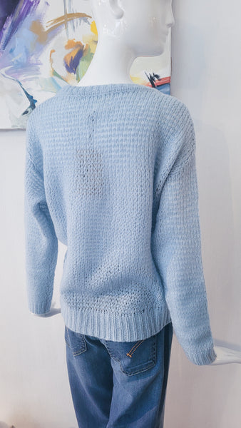 Pulli in Kaschmir/Seide (blau)