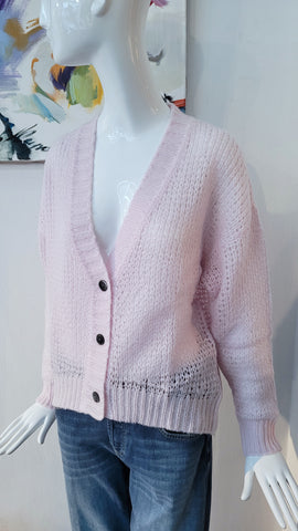 (NEU!) Cardigan in Kaschmir/Seide overs. (zartrosé)