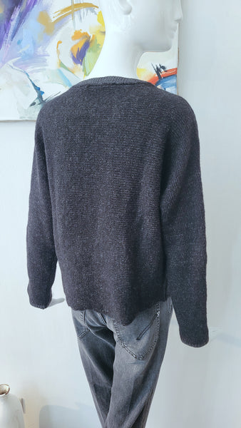 Pulli leicht, kastig (anthrazit melliert)(-20%)