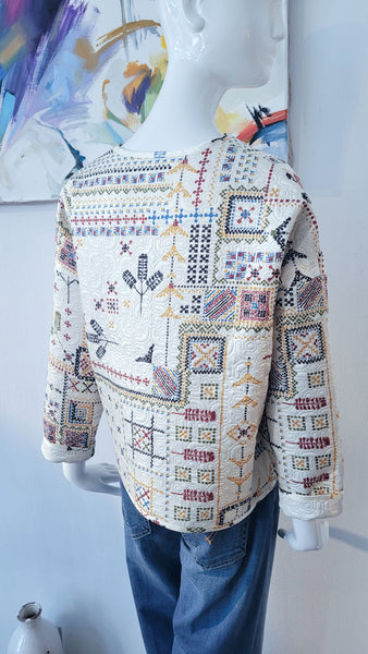 Wendejacke gesteppt (creme/multicol.), overs.