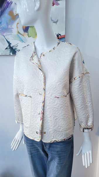 Wendejacke gesteppt (creme/multicol.), overs.