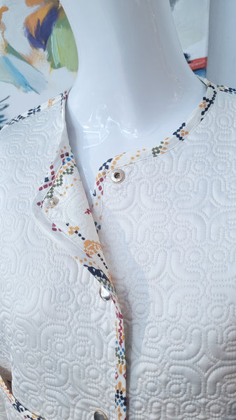 Wendejacke gesteppt (creme/multicol.), overs.