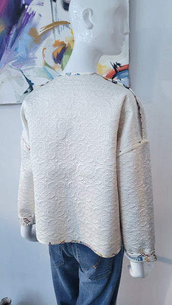 Wendejacke gesteppt (creme/multicol.), overs.