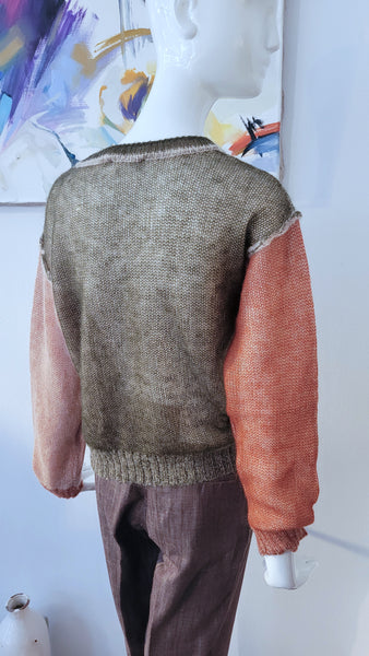 Pulli Patchwork (khaki/rot)