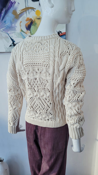 Baumwollpullover mit Zopfmuster