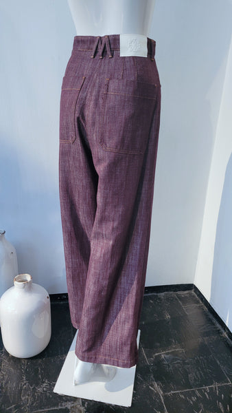 Hose mit Bundfalte (rot/net.)