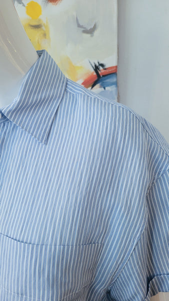 Bluse gestreift (blau)