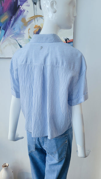 Bluse gestreift (blau)