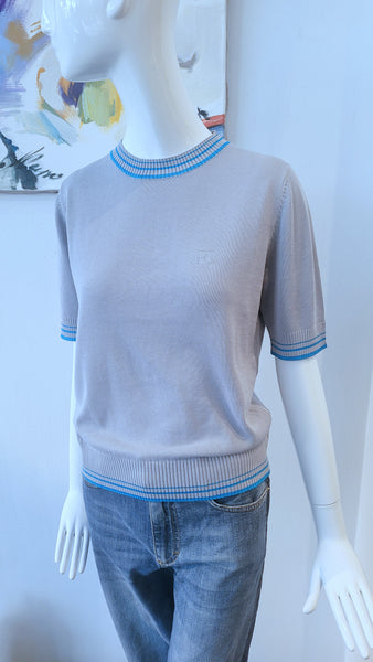 Pulli (grau mit petrol)