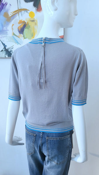 Pulli (grau mit petrol)