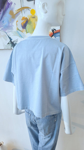 Shirt mit Vintage-Details  (blau)
