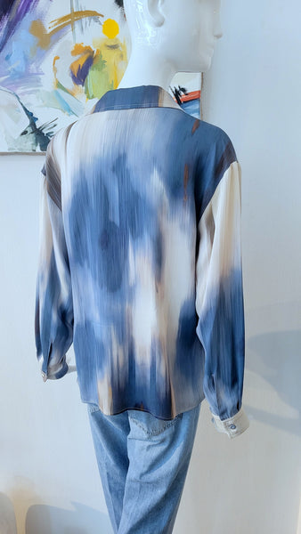 Bluse in raf. Schnitt, overs.