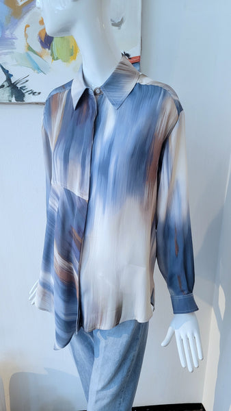 Bluse in raf. Schnitt, overs.