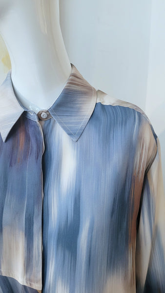 Bluse in raf. Schnitt, overs.
