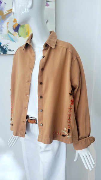 Hemdjacke mit aufwendiger Stickerei, overs.