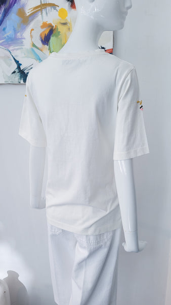 Shirt handbestickt mit Perlchen