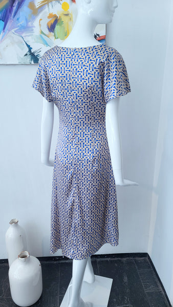 Seidenkleid mit Stretch & Wasserfallkragen
