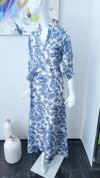 Leinenkleid mit Gürtel & Unterkleid