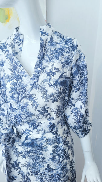 Leinenkleid mit Gürtel & Unterkleid