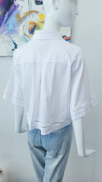 Bluse mit Lochstickerei (weiss)