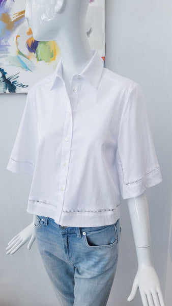 Bluse mit Lochstickerei (weiss)