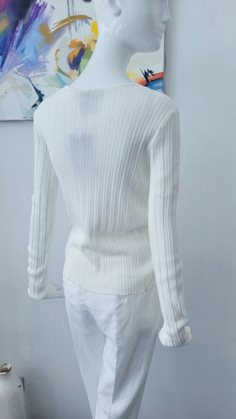 Pulli Rippenstrick (weiß)(-30%)