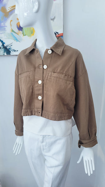 Jacke kurz overs. (tabak) (-30%)