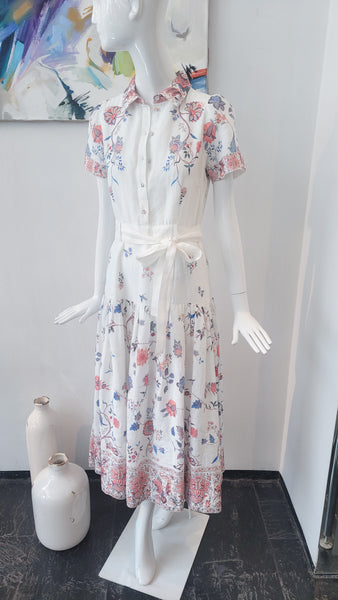 Leinenkleid mit Gürtel & Unterkleid