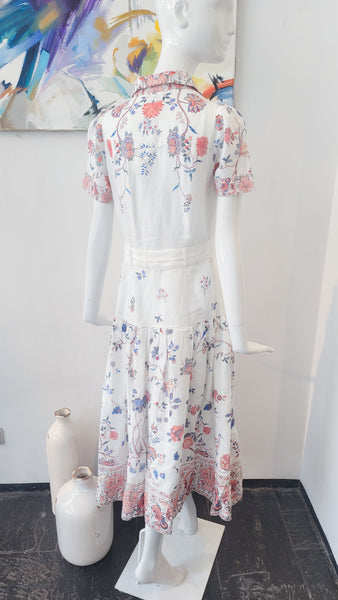 Leinenkleid mit Gürtel & Unterkleid