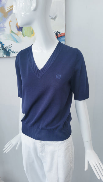 Pulli V  mit Seide (dunkelblau)