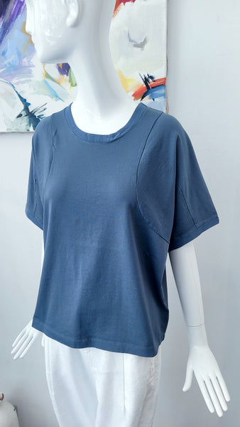 Shirt geknöpft, overs. (petrolblau)